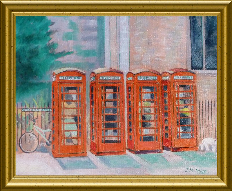 oil painting 147 telephone boxes 10x88
