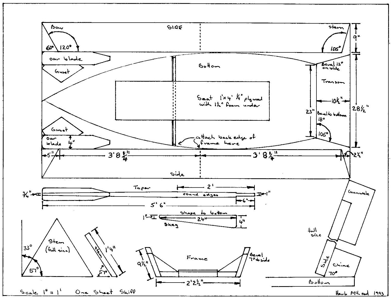 1 sheet skiff plan