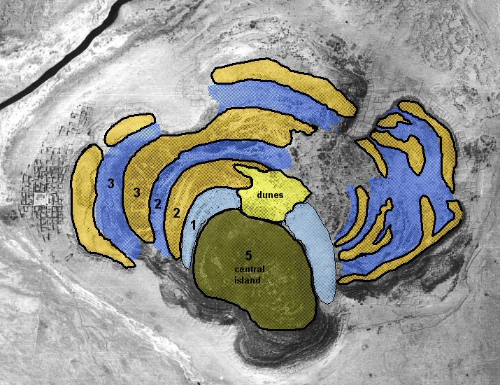 pampa aullagas air photo with circular channels and water