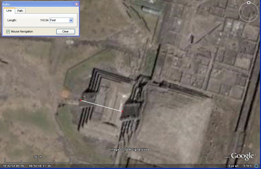 satellite photo of the citadel, with 100 Sumerian feet