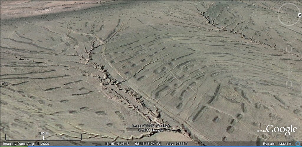 earthquake geoglyph agriculture west of la Paz area