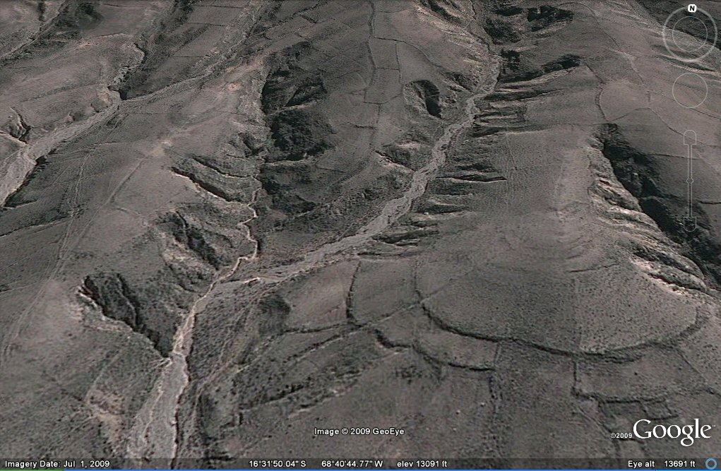 earthquake zone west of la Paz area