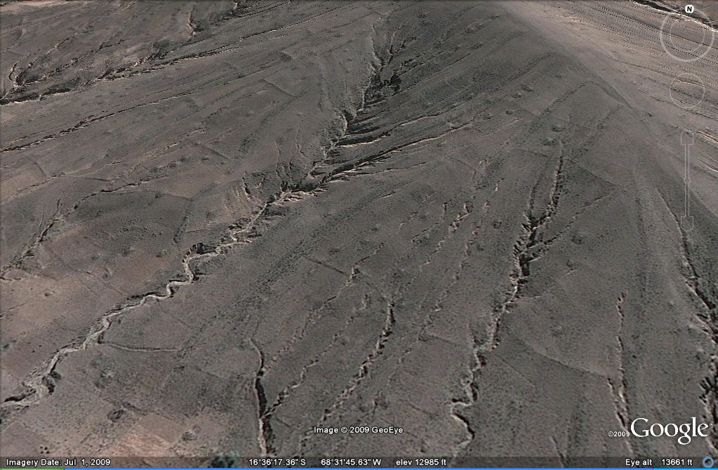 earthquake zone west of la Paz area
