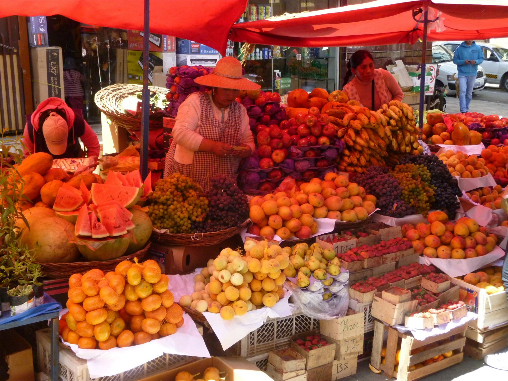 oruro fruit market stall