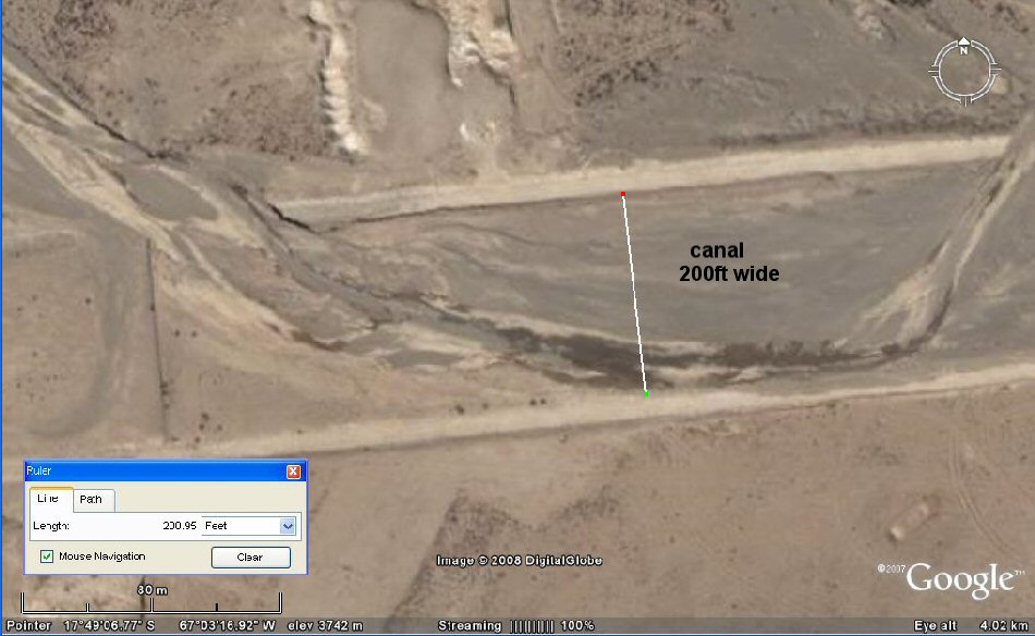 Paria canal width 200ft