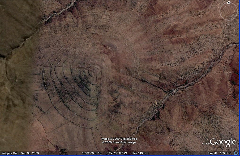 ringed hilltop south-west of Oruro