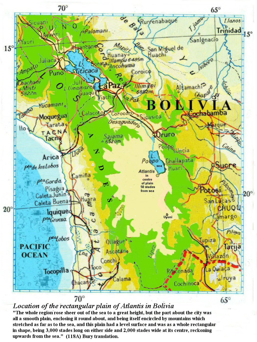 la llanura de la atlantida de forma rectangular