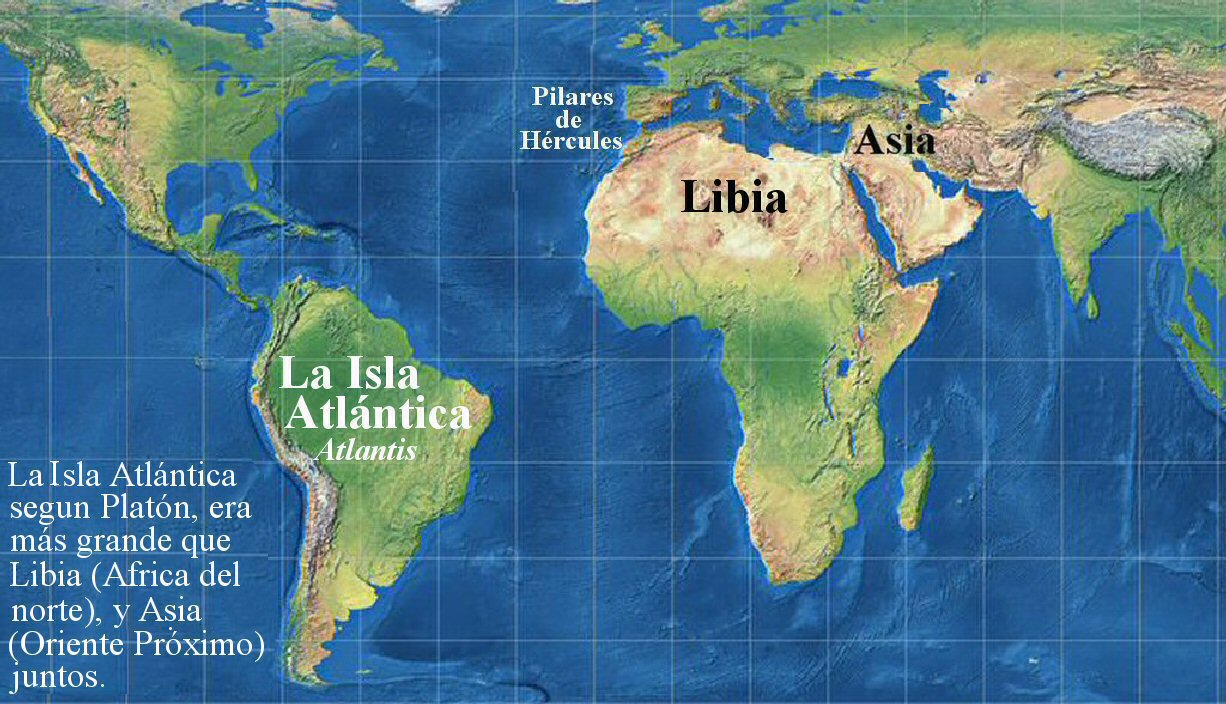 Atlantida mas grande que Libia y Asia juntos