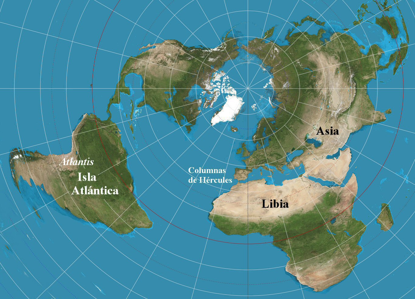 Atlantis enfrente columnas de Hercules